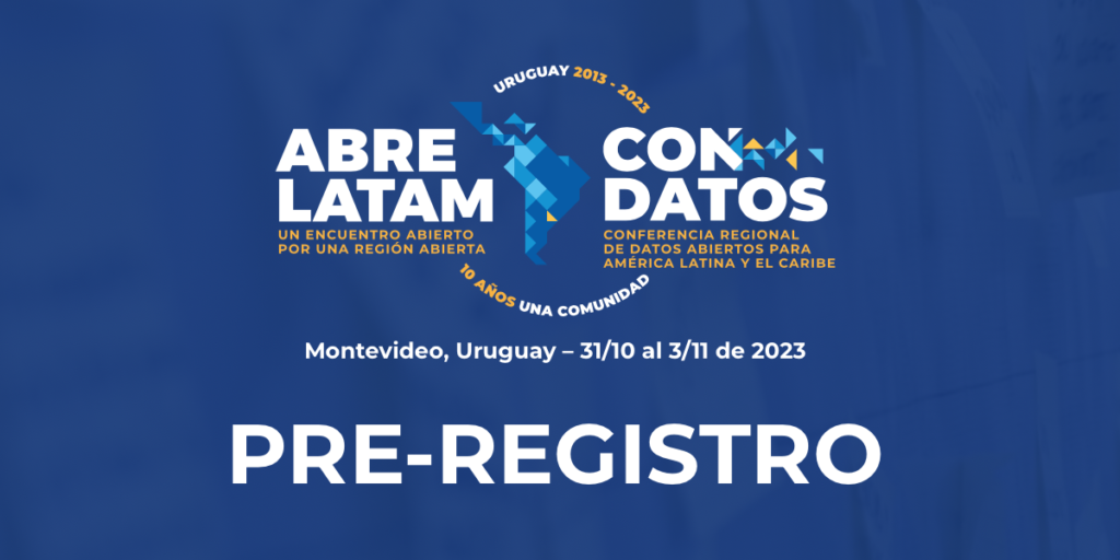Logo de ABRELATAM/CONDATOS con el titular de Pre-registro.